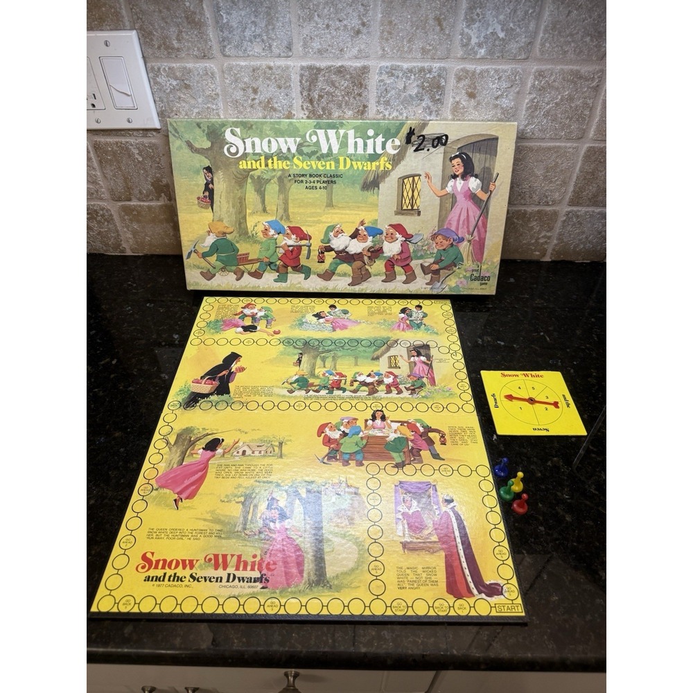 Vintage 1977 Cadaco Snow White and the Seven Dwarfs Board Game